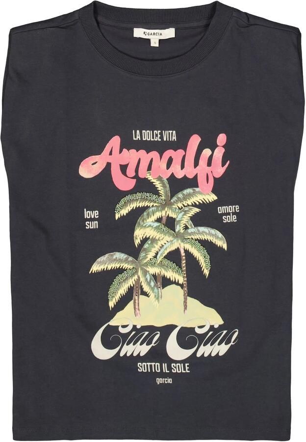Garcia T-shirt met print antraciet - Foto 4