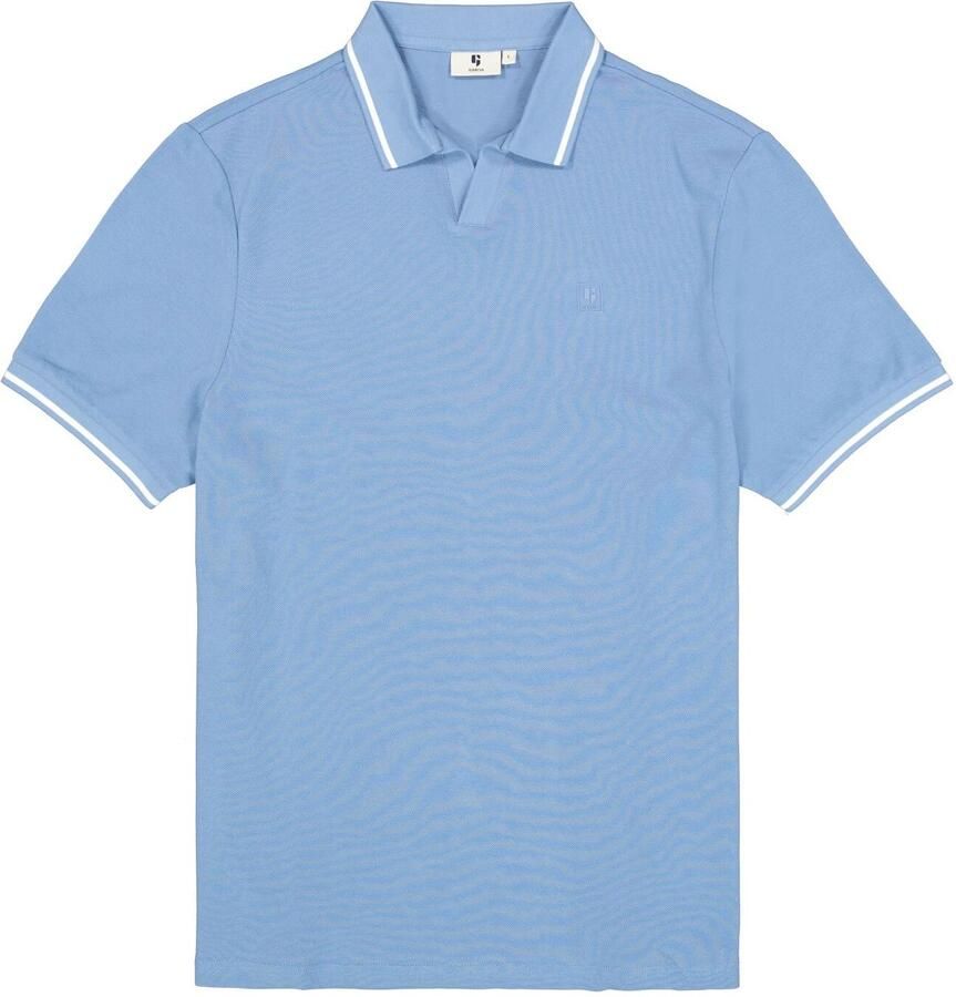 Garcia relaxed fit polo met contrast bies blauw - Foto 3