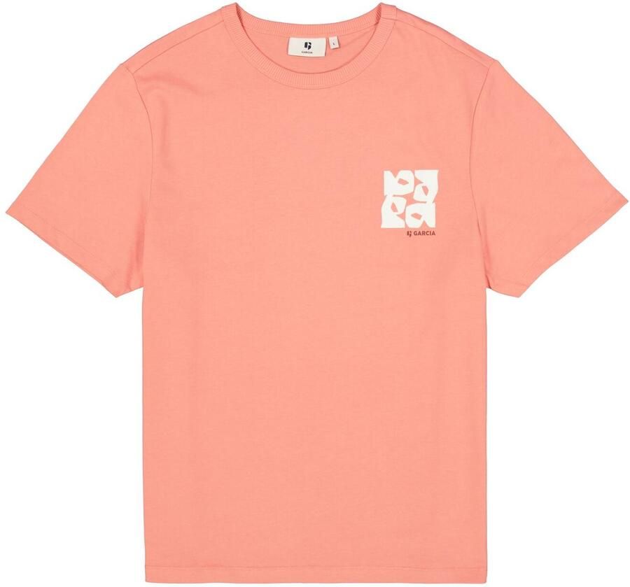 Garcia regular T-shirt met backprint roze - Foto 3