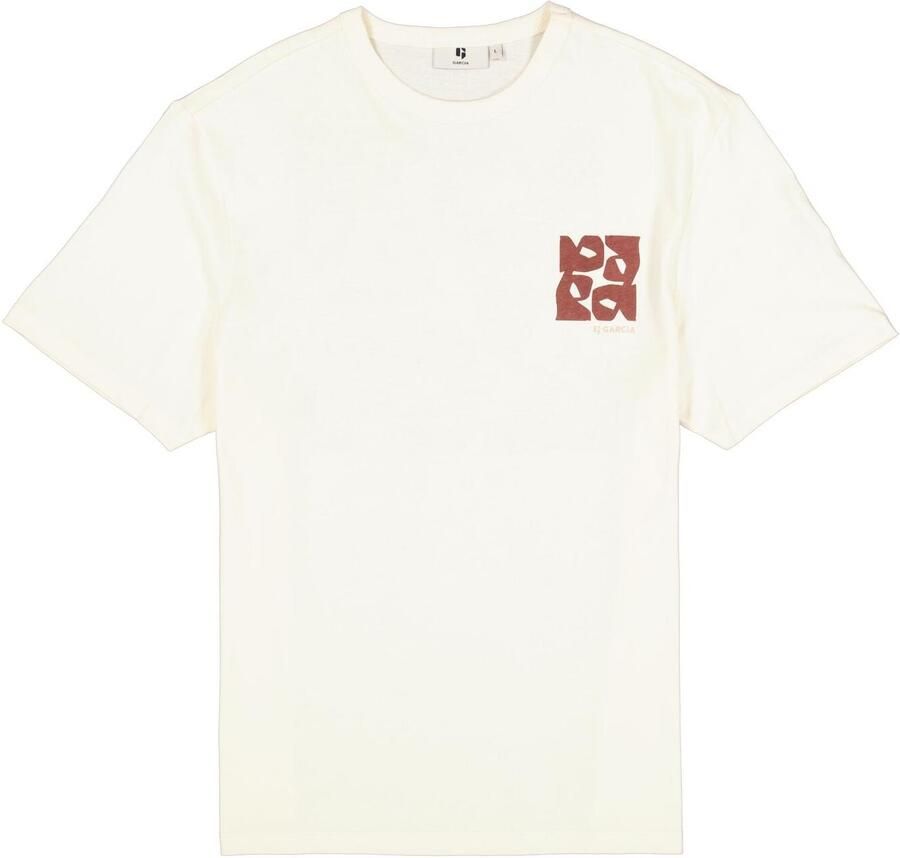 Garcia regular T-shirt met backprint ecru - Foto 4