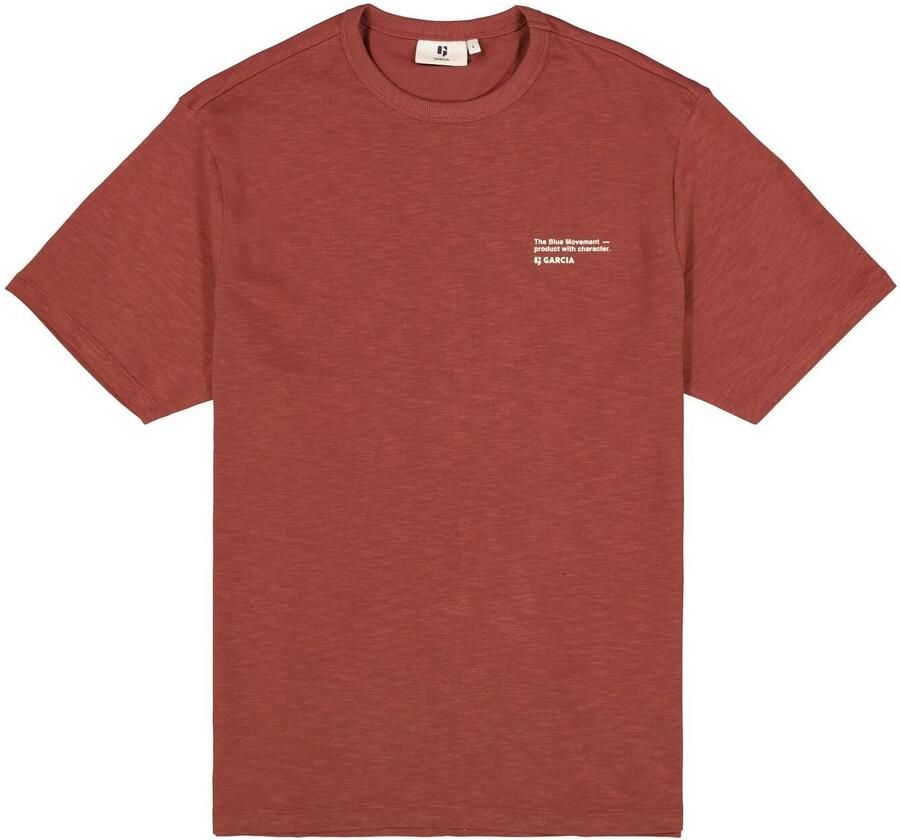 Garcia regular T-shirt met backprint rood - Foto 4
