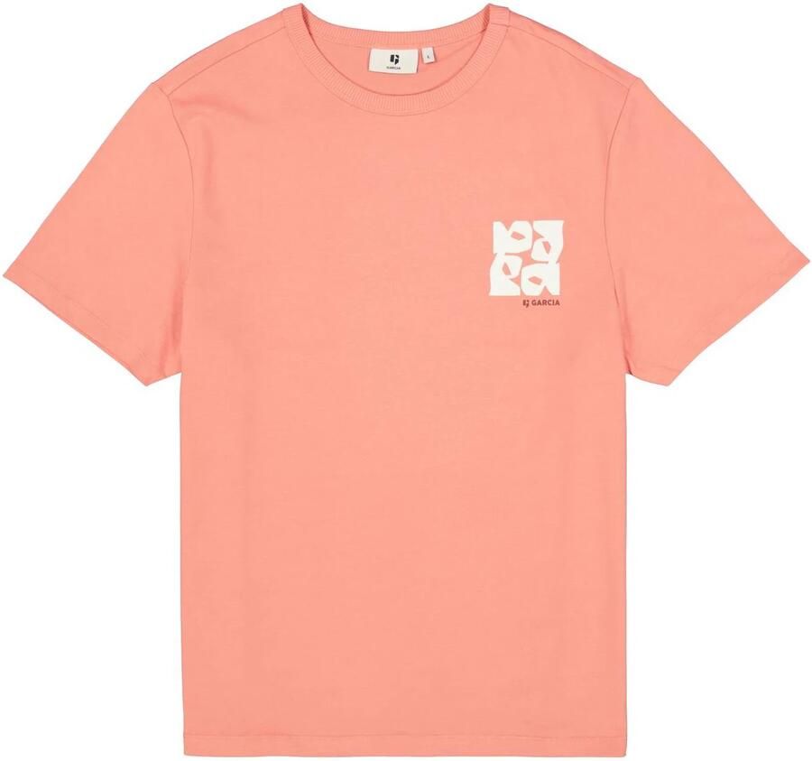 Garcia regular T-shirt met backprint roze - Foto 3