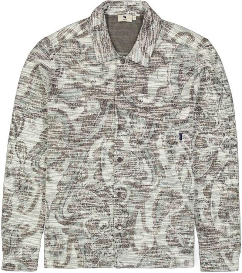 Garcia relaxed fit jacquard overshirt met print grijsgroen - Foto 4