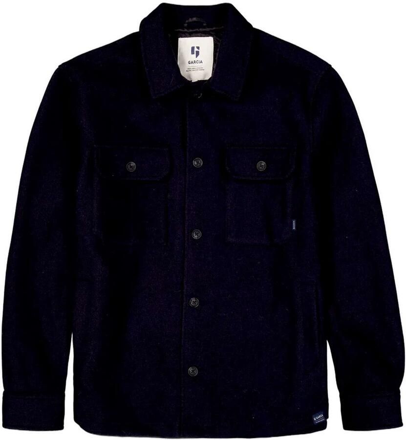 Garcia regular fit overshirt donkerblauw