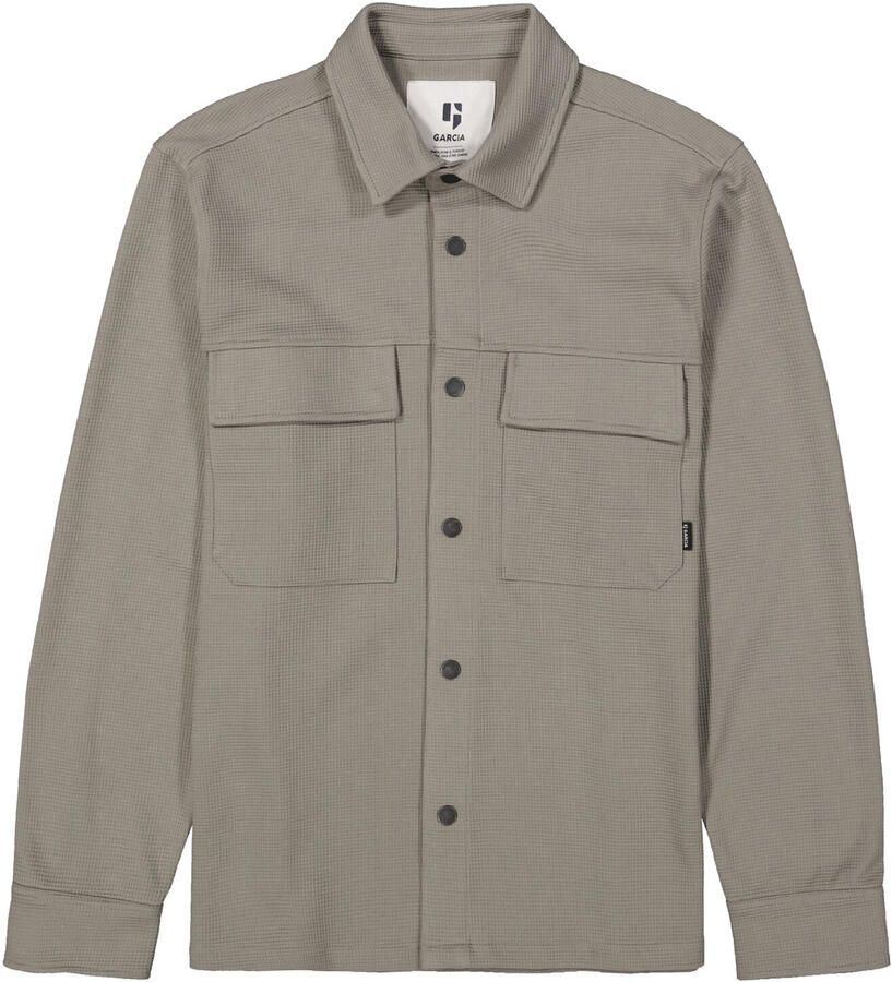 Garcia overshirt met textuur lichtkaki - Foto 4