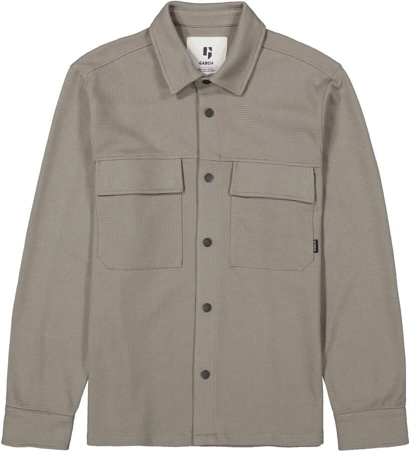 Garcia overshirt met textuur lichtkaki - Foto 4