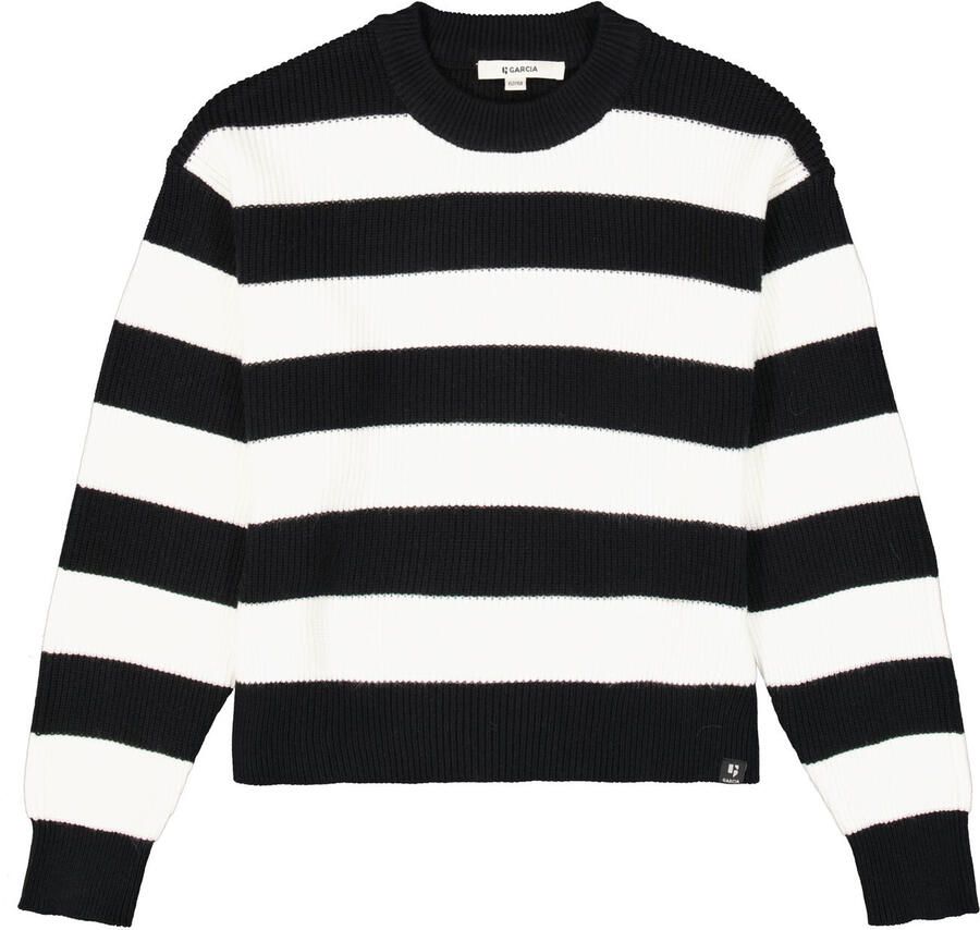 Garcia Gebreide pullover met ribboorden - Foto 3