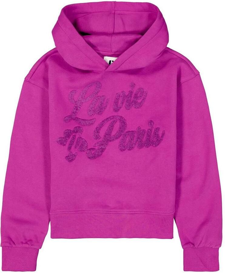 Garcia rechtvallende hoodie met tekst fuchsia