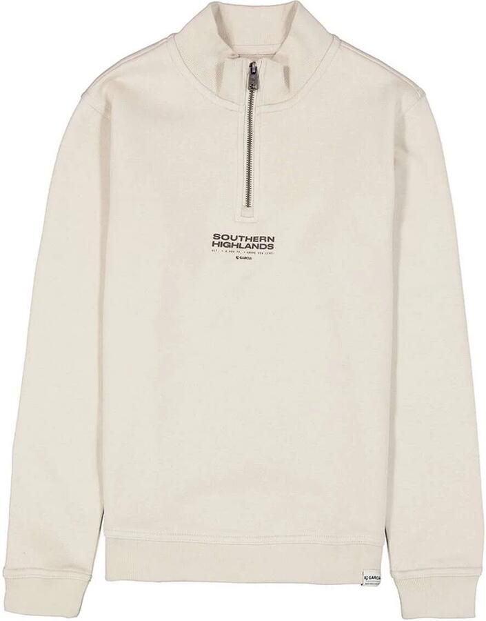 Garcia rechtvallende sweater met tekst crème - Foto 4