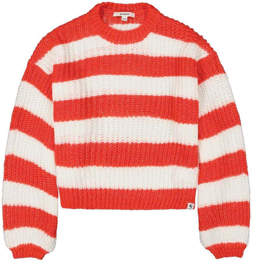 Garcia Gebreide pullover met ribboorden - Foto 3