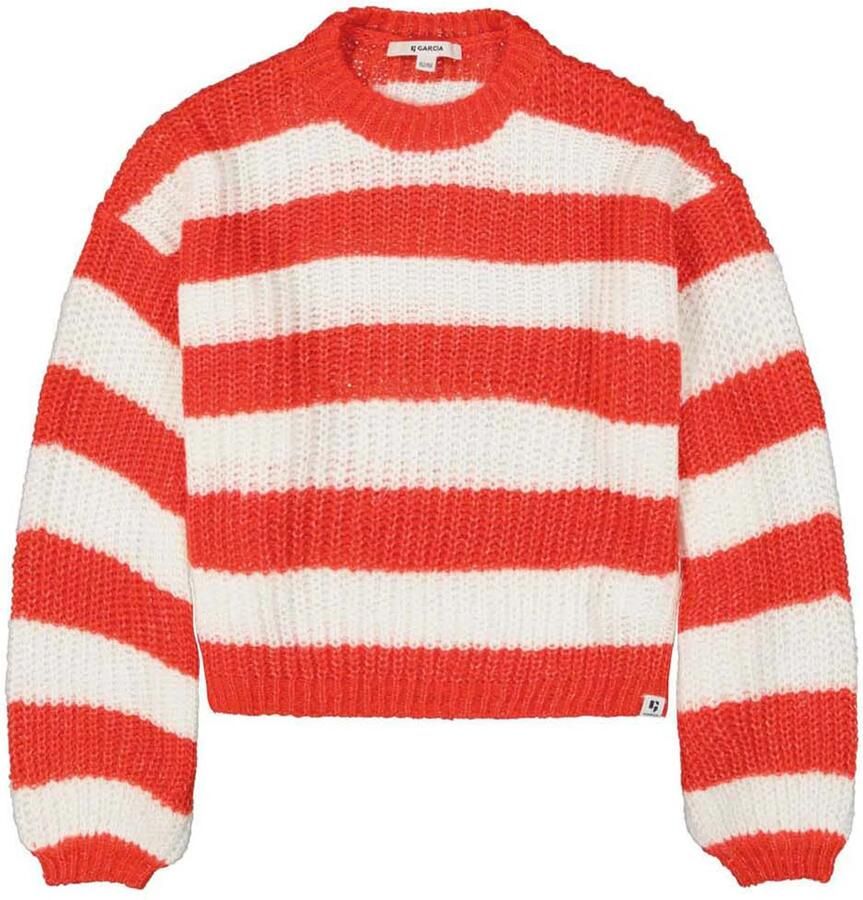 Garcia Gebreide pullover met ribboorden - Foto 3