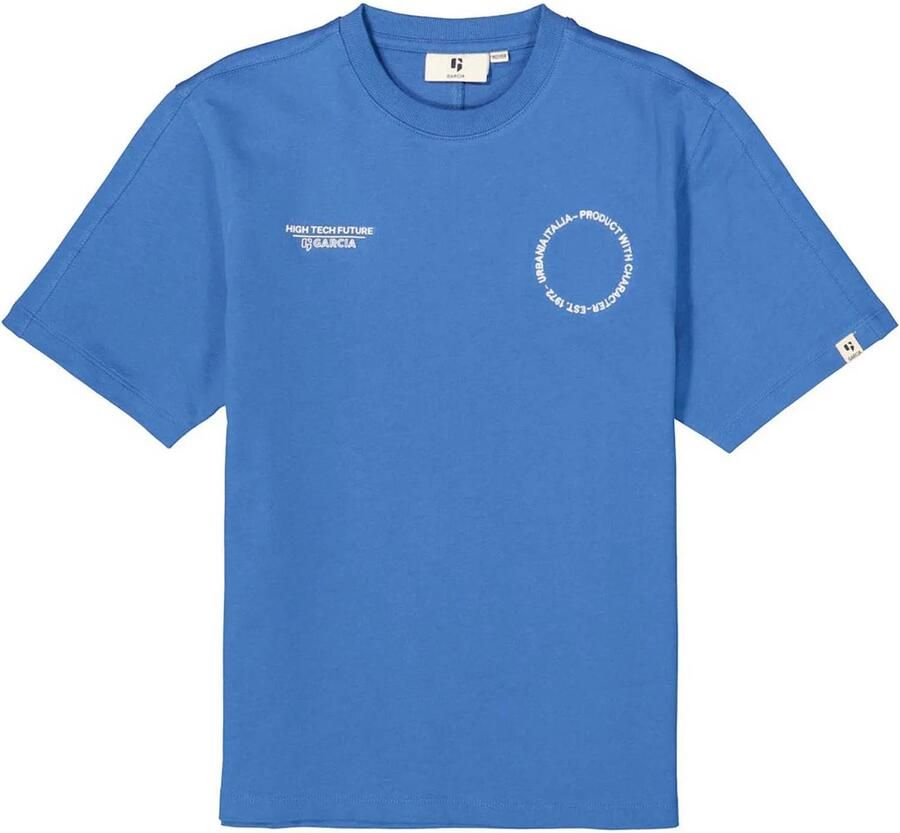 Garcia T-shirt met labelprint en -stitching