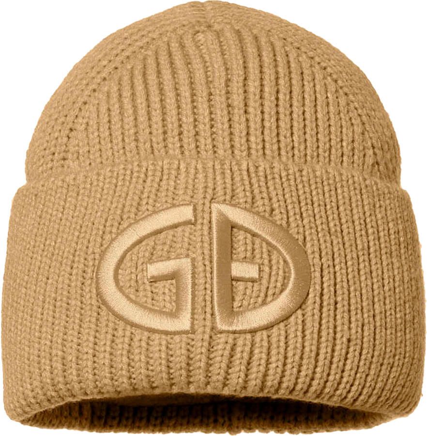 Goldbergh Gebreide muts met logo Valerie beige
