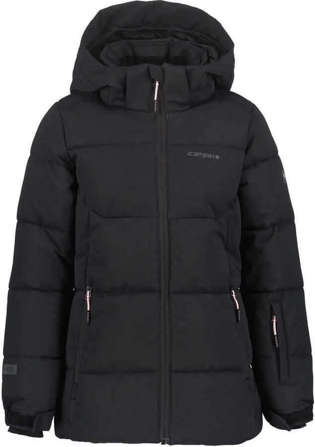 Icepeak Loris JR ski-jas zwart Skijack Meisjes Polyester Capuchon Effen
