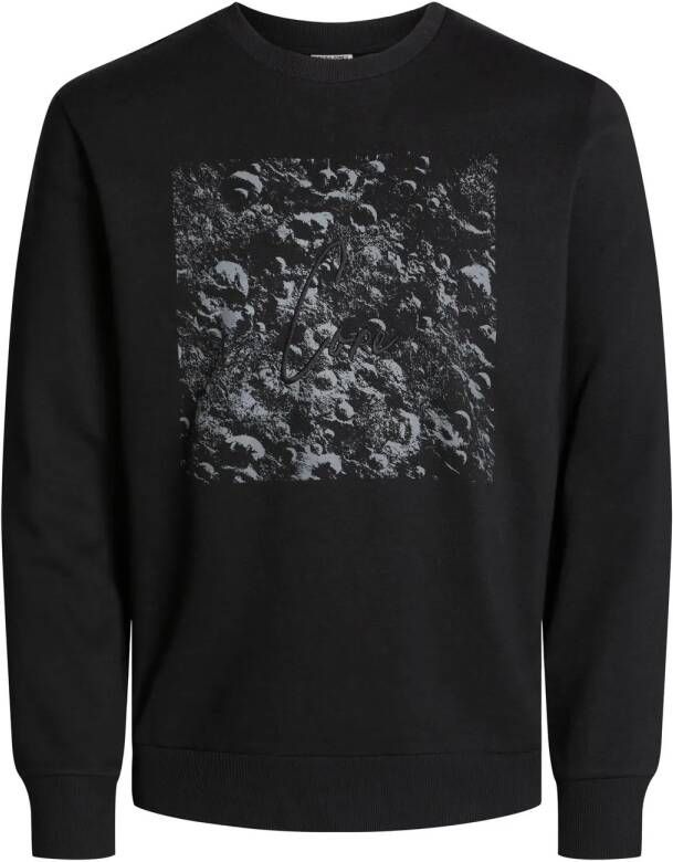 JACK & JONES CORE sweater JCOAOP LUNER met printopdruk black