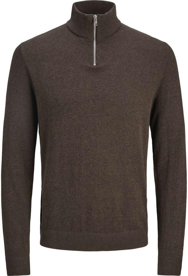 JACK & JONES ESSENTIALS pullover fijn gebreid donkerbruin - Foto 4
