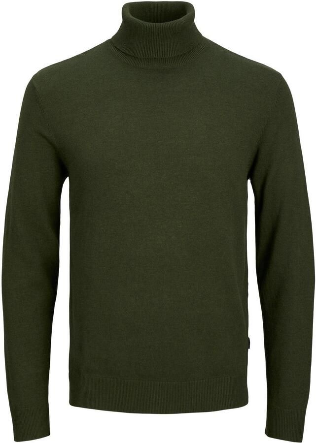 Jack & jones Groene Gebreide Rolhals Trui Green Heren