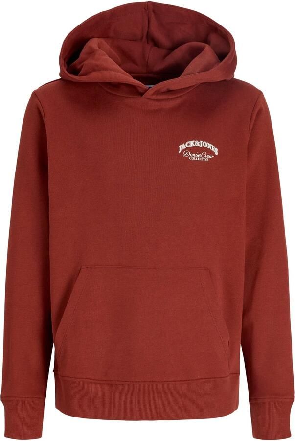 JACK & JONES JUNIOR rechtvallende hoodie met backprint rood