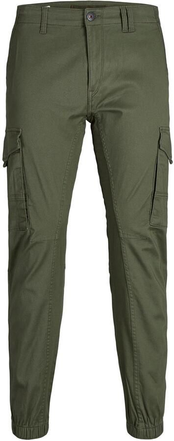 Jack & jones JUNIOR cargobroek JJIPAUL olijfgroen Jongens Stretchkatoen 170 - Foto 4