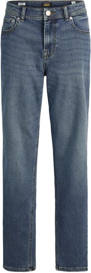Jack & jones JUNIOR regular jeans JJICLARK medium blue denim Blauw Jongens Stretchdenim 134 - Foto 5