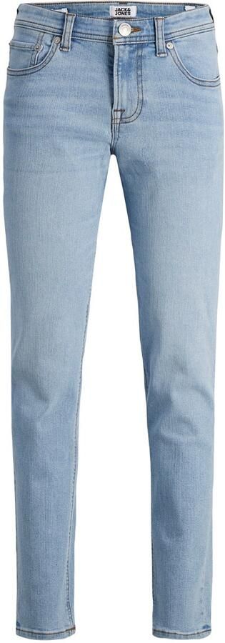 Jack & jones JUNIOR slim fit jeans JJIGLENN JJORIGINAL SQ 730 SN JNR light blue denim Blauw Jongens Stretchdenim 134