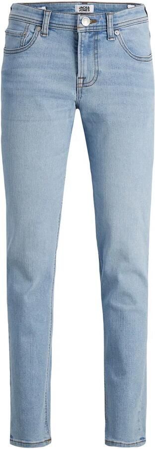 Jack & jones JUNIOR slim fit jeans JJIGLENN JJORIGINAL SQ 730 SN JNR light blue denim Blauw Jongens Stretchdenim 128