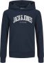 Jack & jones JUNIOR hoodie JJEJOSH met logo donkerblauw Sweater Logo 152 - Thumbnail 2