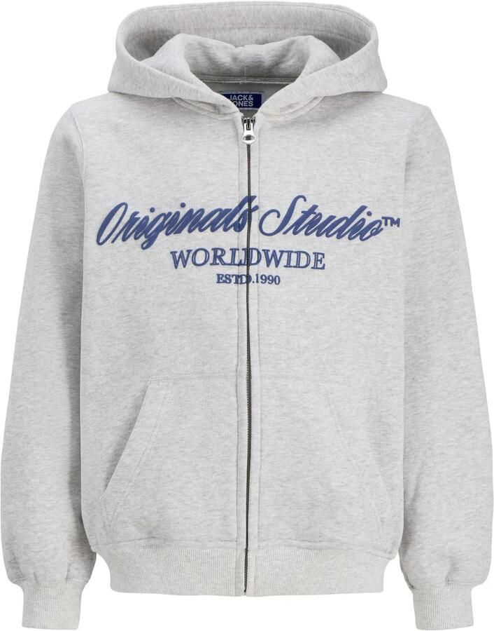 JACK & JONES JUNIOR sweatvest met logo grijs Logo - Foto 4