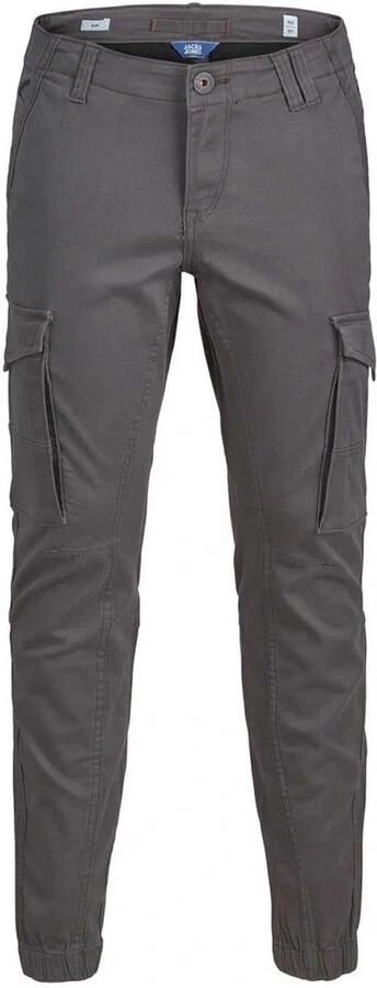 Jack & jones JUNIOR cargobroek JJIPAUL grijs Jongens Stretchkatoen Effen 128 - Foto 5