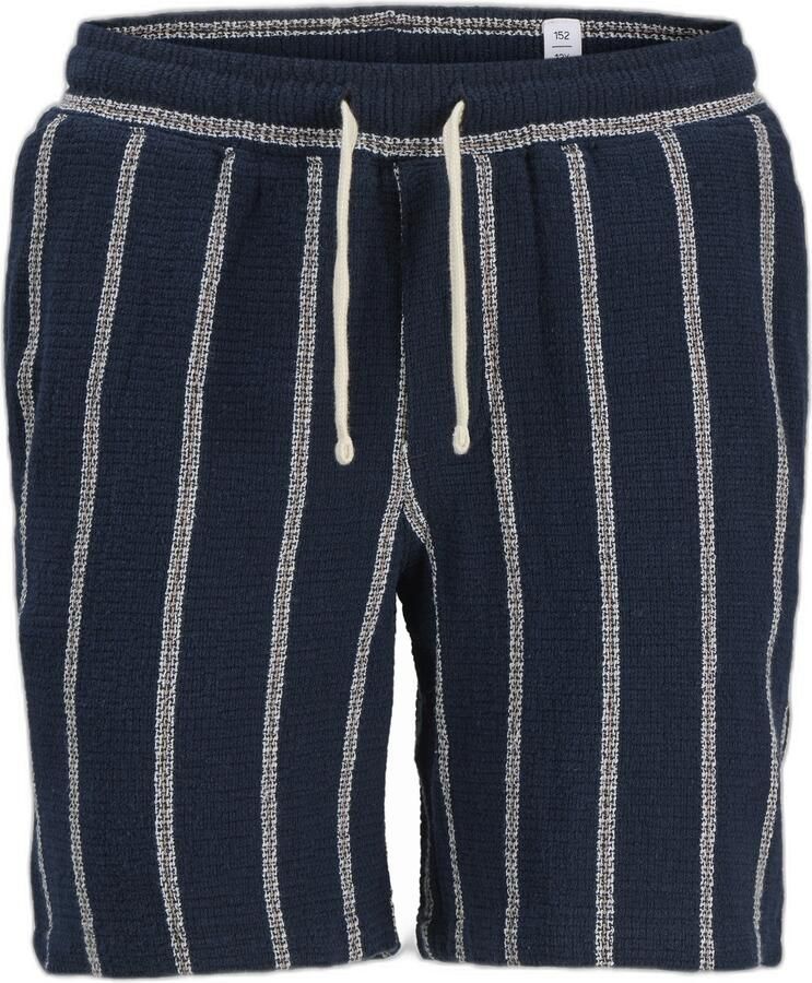 JACK & JONES JUNIOR relaxed gestreepte casual short donkerblauw gebreid - Foto 3