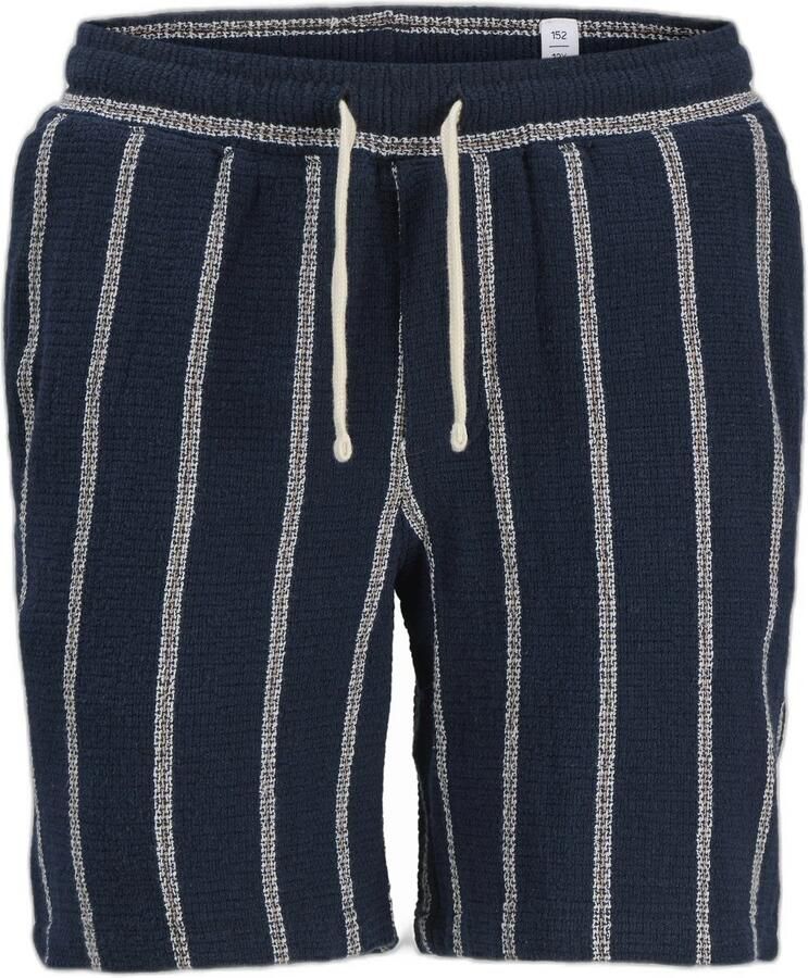 JACK & JONES JUNIOR relaxed gestreepte casual short donkerblauw gebreid - Foto 3