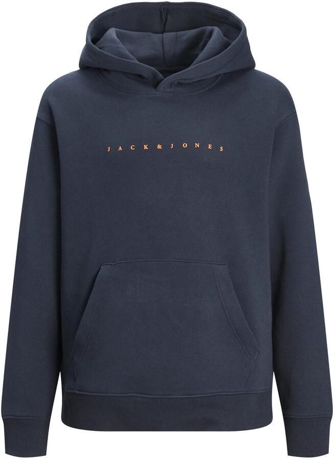 Jack & jones JUNIOR hoodie JJESTAR met logo donkerblauw Sweater Logo 176