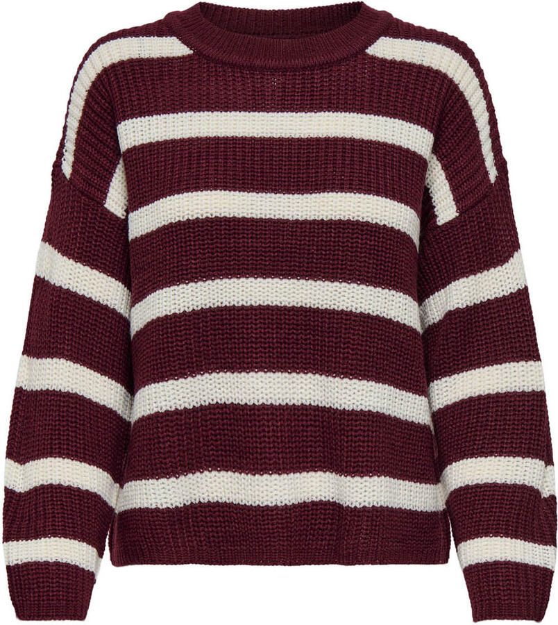 JDY Gebreide trui JUSTY L S STRIPE PULLOVER KNT NOOS