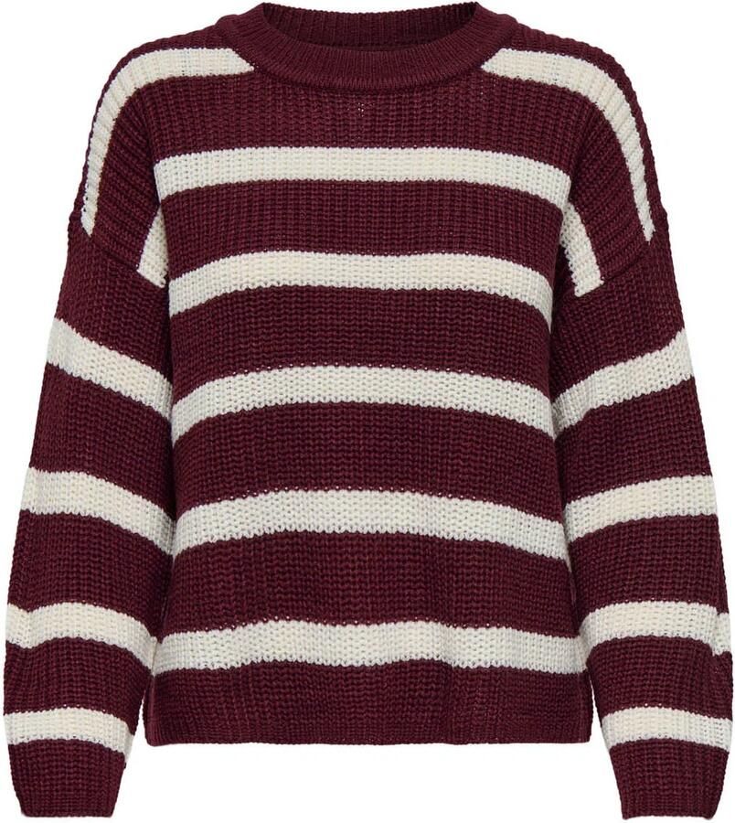 JDY Gebreide trui JUSTY L S STRIPE PULLOVER KNT NOOS