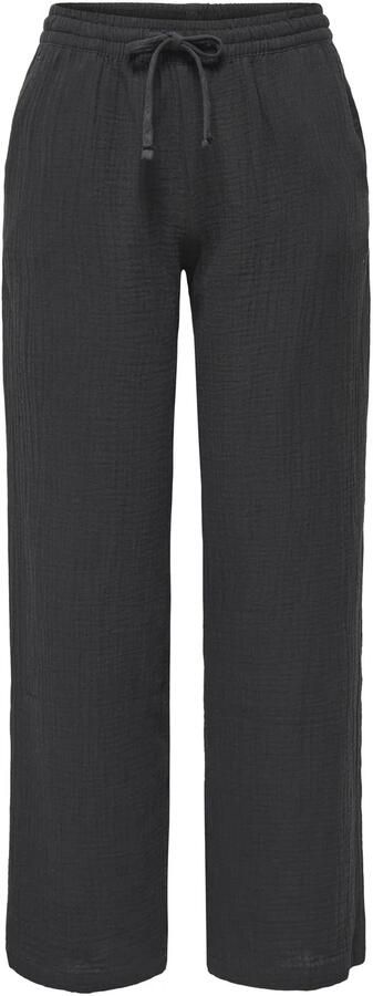 JDY wide leg regular waist casual broek antraciet