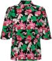 JDY blouse MILA met all over print zwart groen roze - Thumbnail 2
