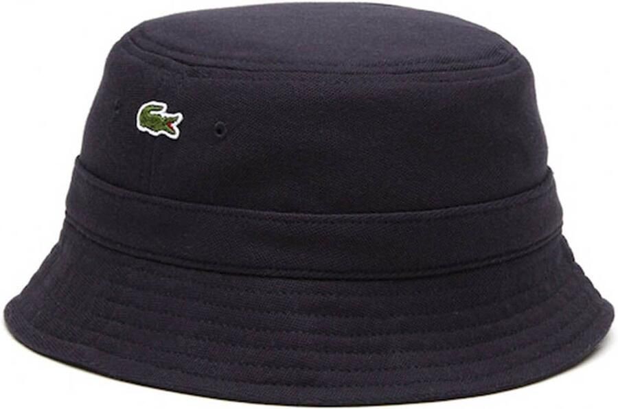 Lacoste Bucket Hat Logo Navy Blauw