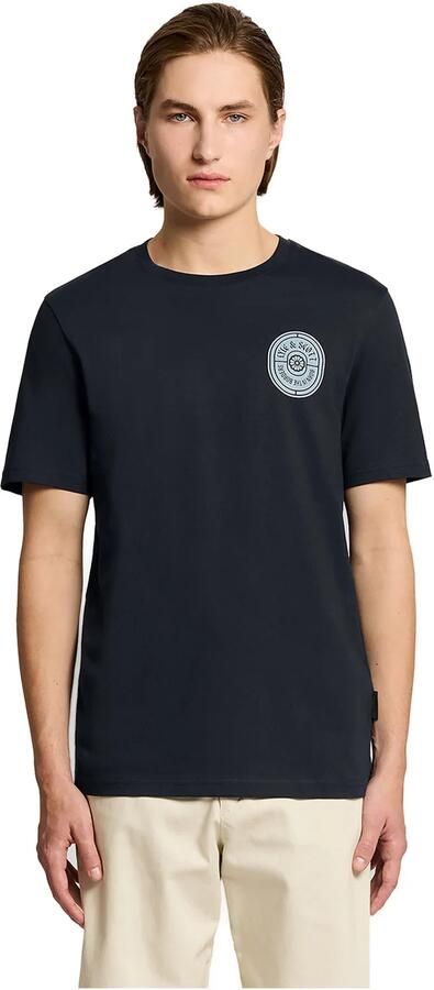 Lyle & Scott regular T-shirt met backprint donkerblauw - Foto 4