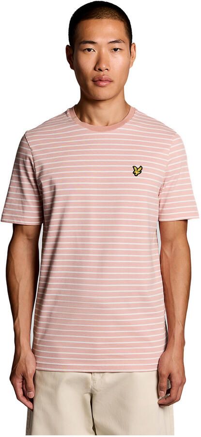 Lyle & Scott regular gestreepte T-shirt roze - Foto 4