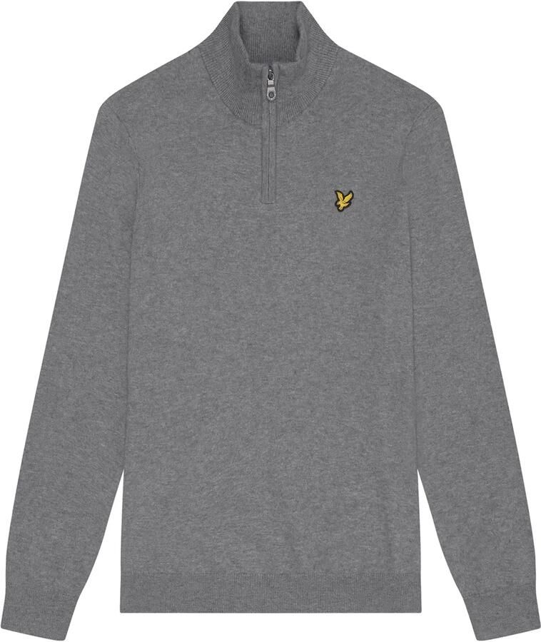 Lyle And Scott Sweater Lyle Scott Half Zip Pullover Merinowol Grijs - Foto 3