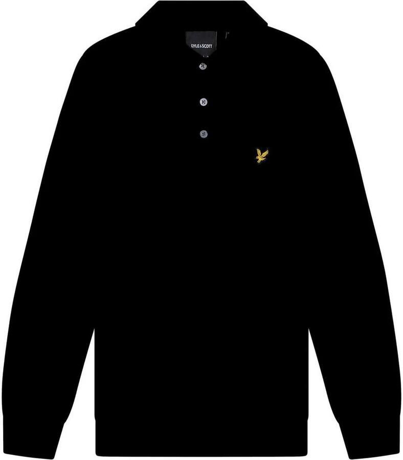 Lyle & Scott Polo Shirt Lange Mouw Lyle & Scott Lange mouwen Merino gebreide poloshirt
