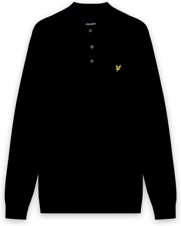 Lyle & Scott Polo Shirt Lange Mouw Lyle & Scott KN2113V COTTON MERINOS POLO-Z271 DARK NAVY