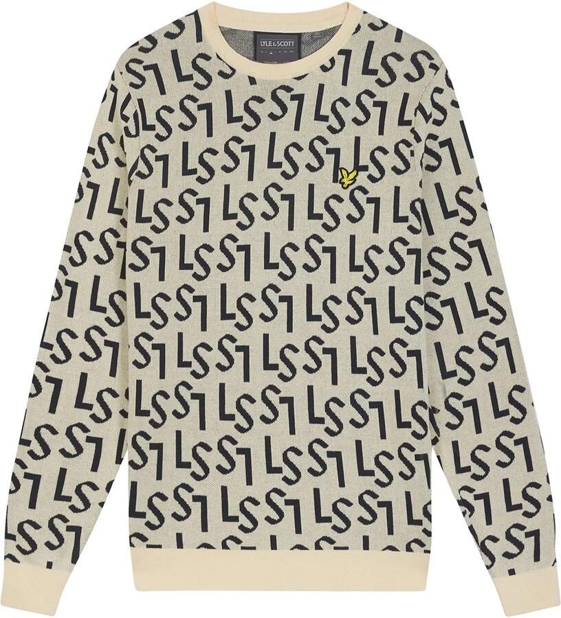 Lyle & Scott Trui Lyle & Scott Pull col rond tricoté Monogram