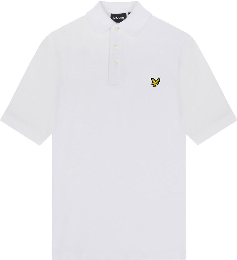 Lyle & Scott polo SPB2000V wit Jongens Katoen Polokraag Effen 110 116