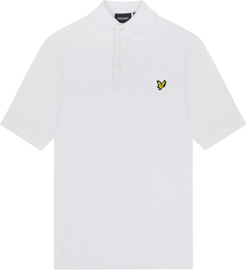 Lyle & Scott polo SPB2000V wit Jongens Katoen Polokraag Effen 164 170