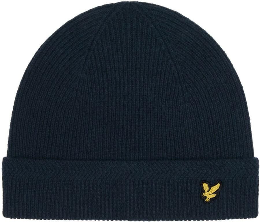 Lyle & Scott Racked Rib Unisex Hoed voor herfst en winter Blauw Unisex