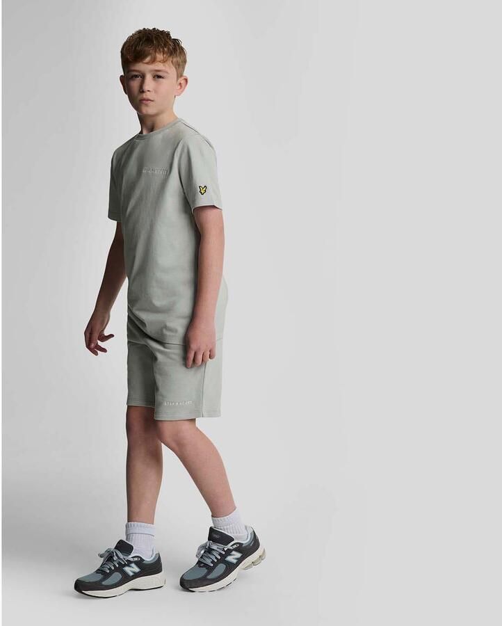 LYLE & SCOTT Jongens Broeken Script Embroidered Sweat Short Grijs