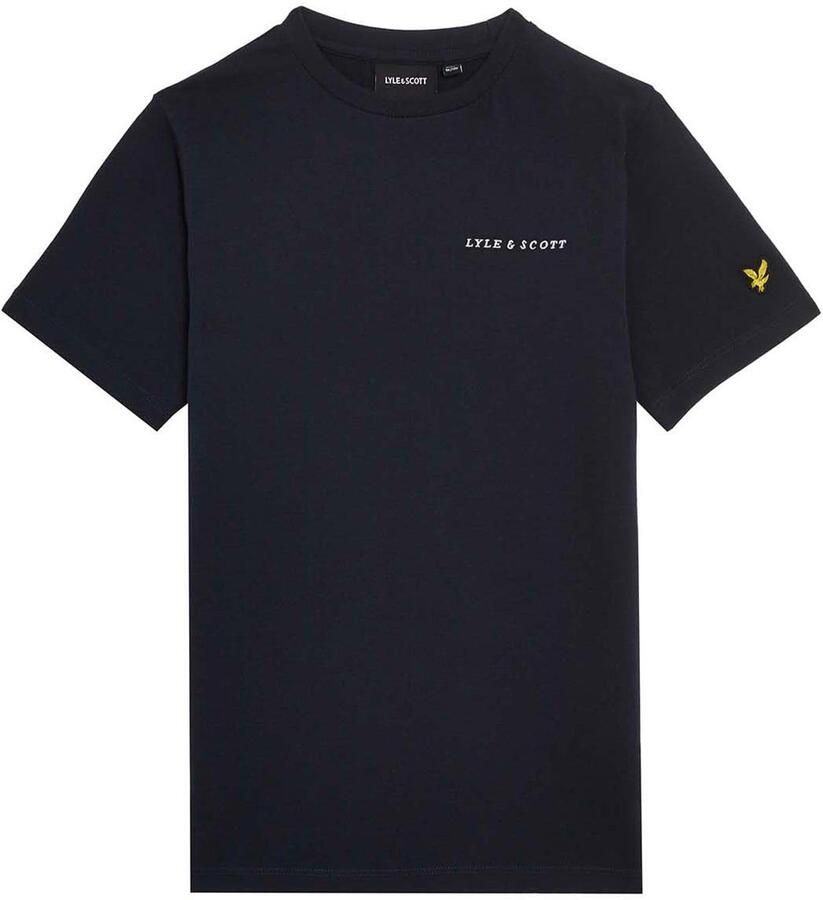 Lyle & Scott T-shirt TSB2012V donkerblauw Jongens Katoen Ronde hals Effen 140 146