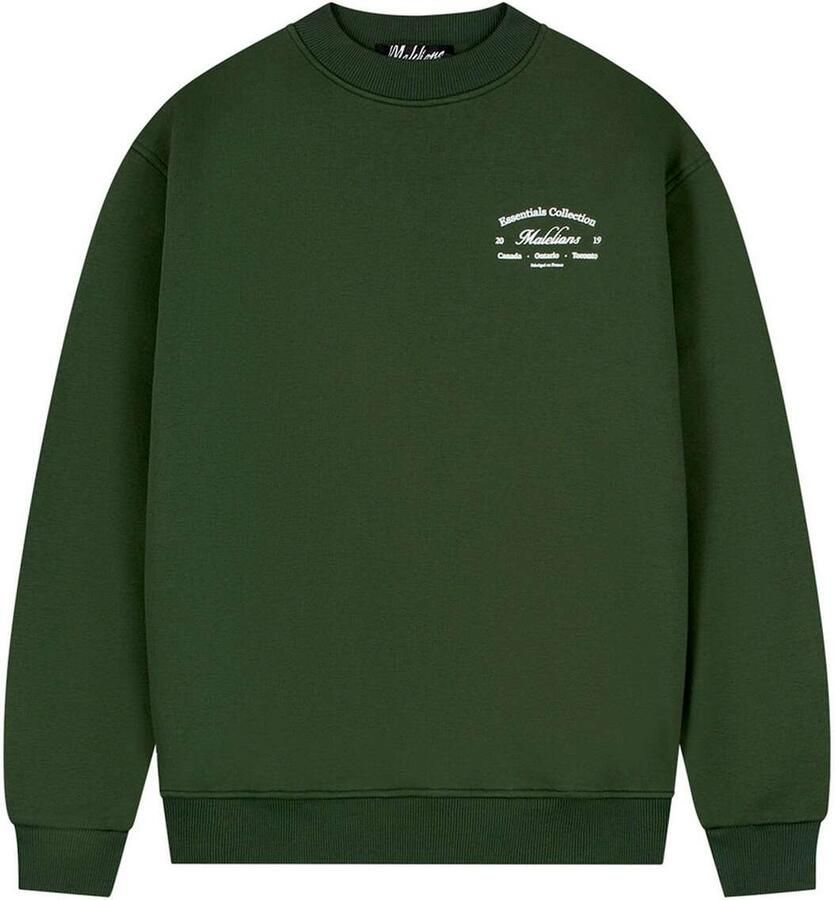 Malelions oversized sweater met backprint donkergroen