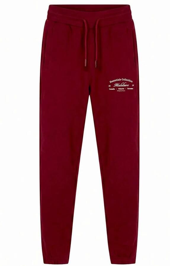 Malelions regular fit joggingbroek met print bordeauxrood